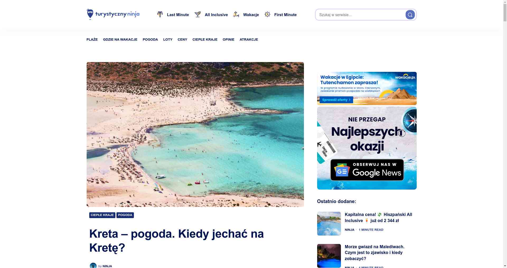 Turystycznyninja.pl kreta pogoda kiedy jechac na krete